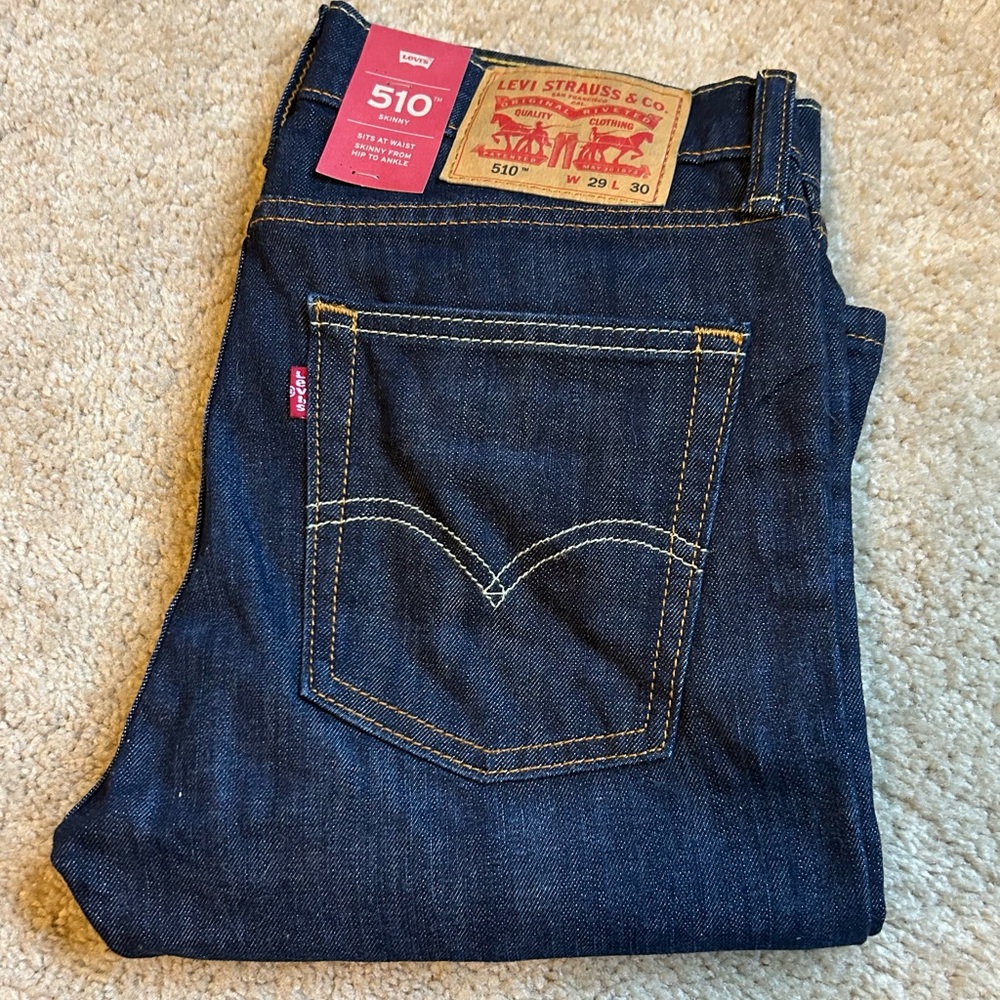 Levis 510 skinny jeans. (29x30) NWT